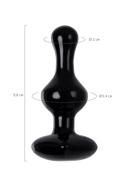 Фото Sexus Glass Анальная втулка Sexus Glass, стекло, черная, 9,8 см