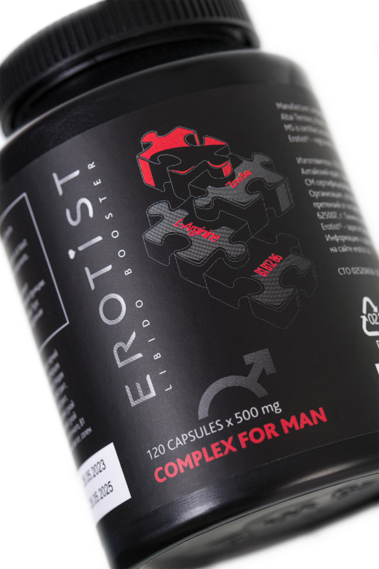 Изображение Erotist Капсулы Erotist COMPLEX FOR MAN, для улучшения эректильной функции, 120капсул