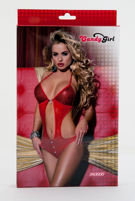 Фото Erolanta Lingerie Боди с доступом красное-OS