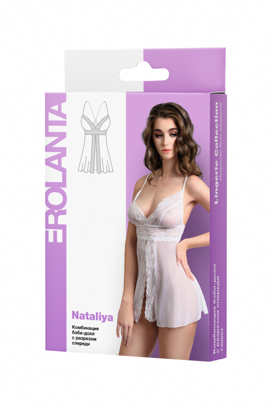Фото Erolanta Lingerie Комбинация бэби-долл с разрезом спереди Erolanta Nataliya, белый (50-52)
