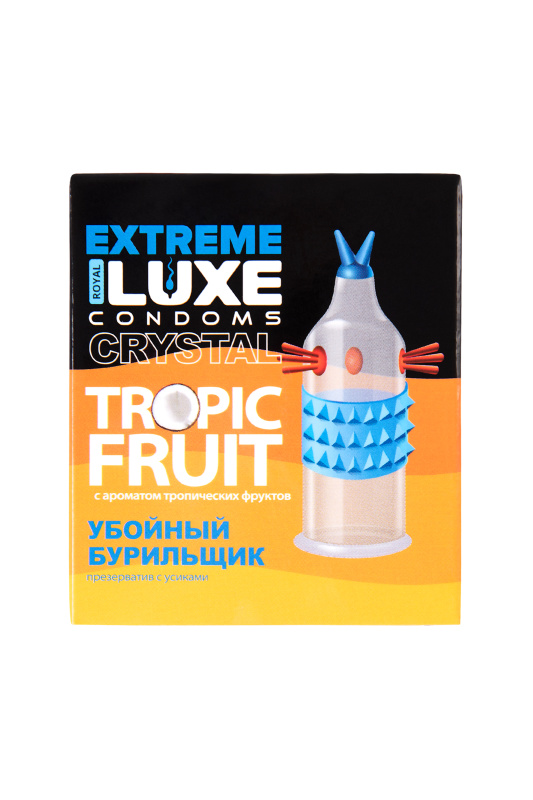 Изображение Luxe Презервативы Luxe, extreme, «Убойный бурильщик», тропические фрукты, 18 см, 5,2 см, 1 шт.