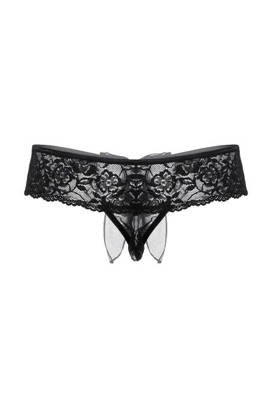 Фото SoftLine Collection, Польша Шортики с бантиком открытые кружевные SoftLine Collection, черный, S/M