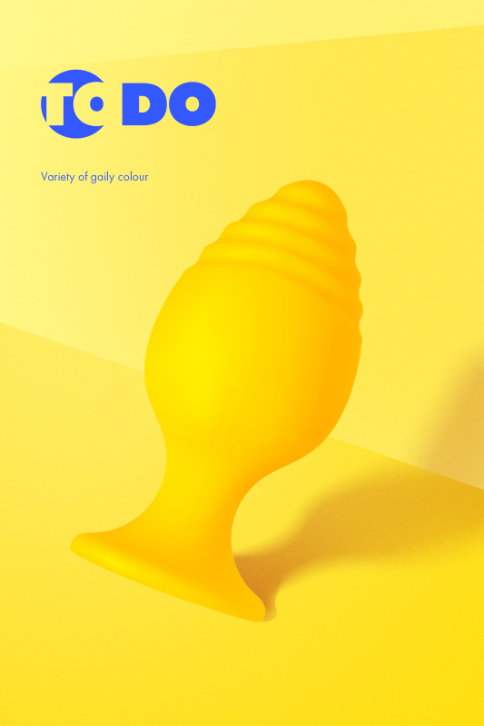 Фото ToDo by Toyfa Анальная втулка ToDo by Toyfa Riffle, силикон, желтый, 6 см