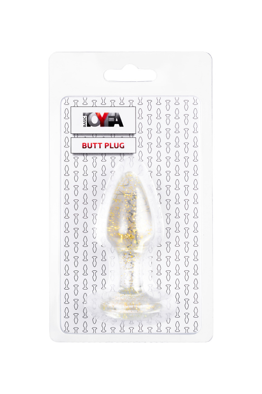 Фото  Анальная втулка TOYFA Basic, акрил, золотой, 8 см, Ø 2,8 см
