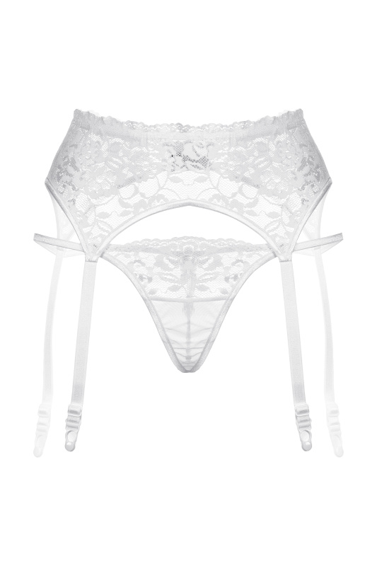 Изображение SoftLine Collection, Польша Пояс для чулок и стринги SoftLine Collection кружевные, белый, M/L