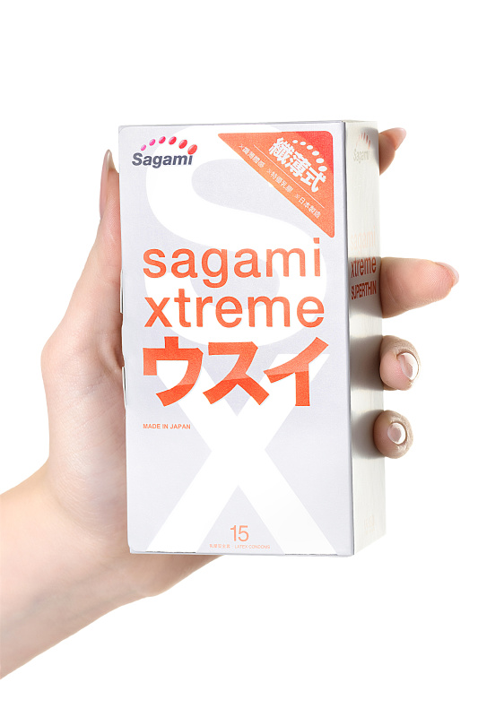 Изображение Sagami, Япония Презервативы Sagami, xtreme, 0.04, латекс, 19 см, 5,4 см, 15 шт.