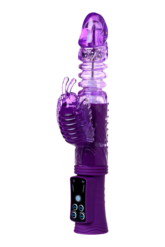Изображение A-toys by TOYFA Вибратор с клиторальным стимулятором TOYFA A-Toys  High-Tech fantasy, TPR, Фиолетовый, 23 см