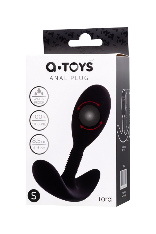 Изображение A-toys by TOYFA Анальная втулка A-Toys by TOYFA Tord S, силикон, черный, 8,5 см