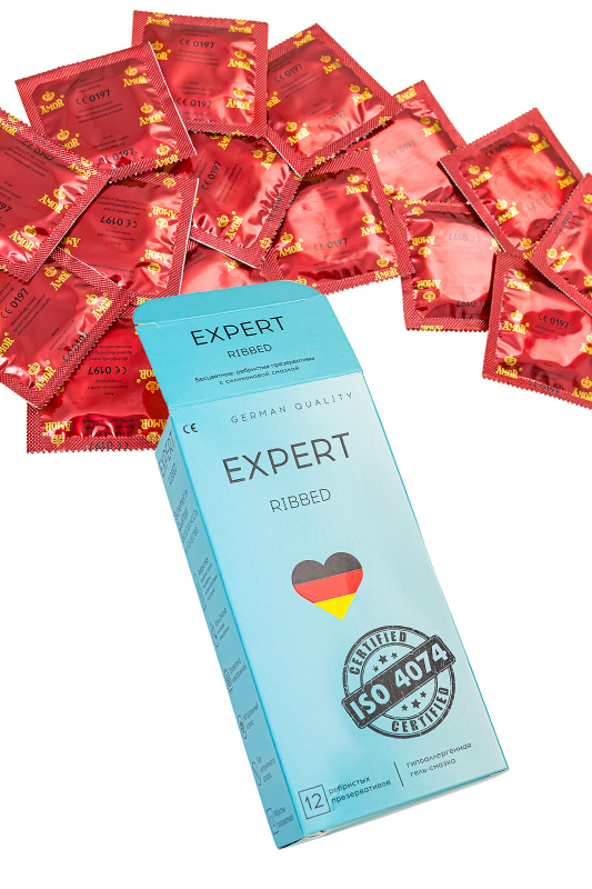 Изображение  Презервативы EXPERT Ribbed, ребристые, 15шт