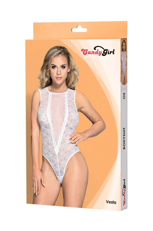 Изображение Candy Girl, Гонконг Боди с доступом Candy Girl Vesta, кружево, сетка, белый, OS
