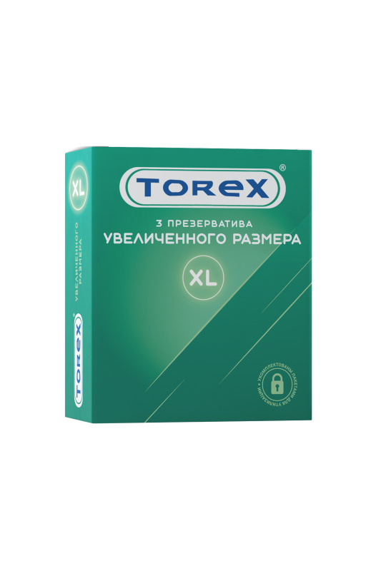 Изображение Torex Презервативы Torex, увеличенного размера, латекс, 20 см, 5,6 см, 3 шт.