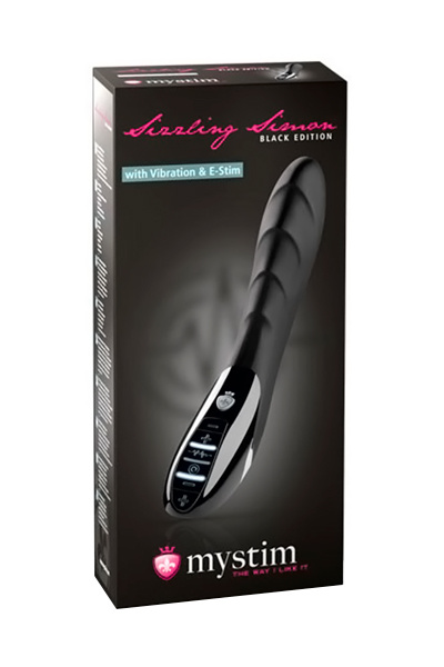 Изображение MYSTIM Вибратор Mystim Sizzling Simon силиконовый с электростимуляцией, черный, 27см