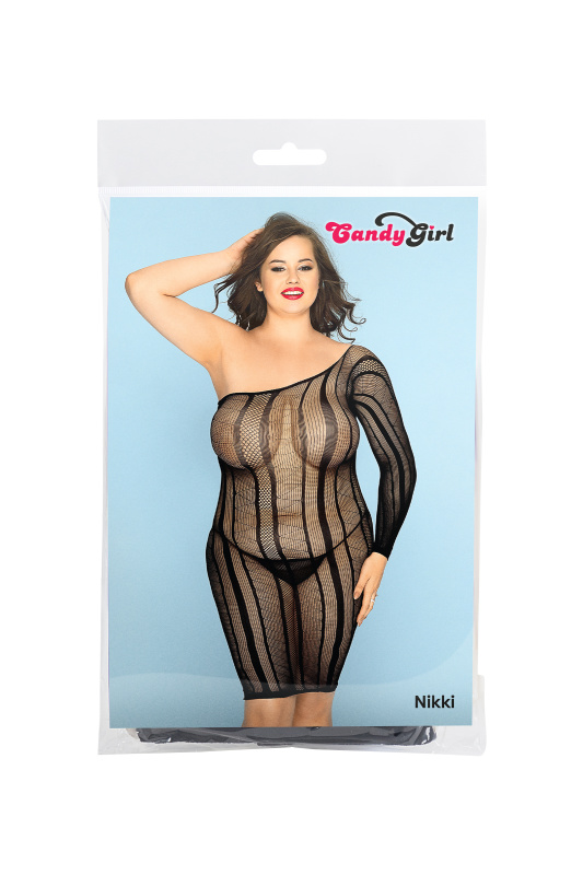 Изображение Candy Girl, Гонконг Платье-сетка и стринги Candy Girl Nikki, нейлон, черный, 2XL