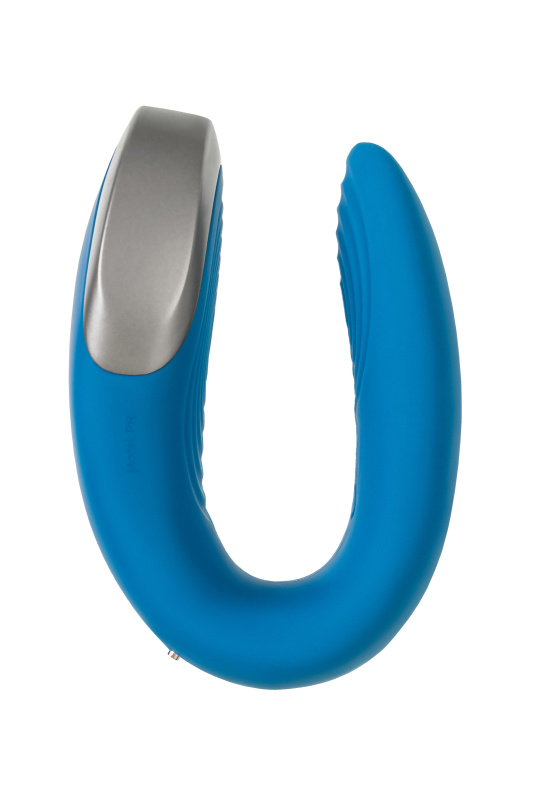 Фото  Стимулятор для пар Satisfyer Double Love Connect App с пультом ДУ, силикон, синий, 9 см