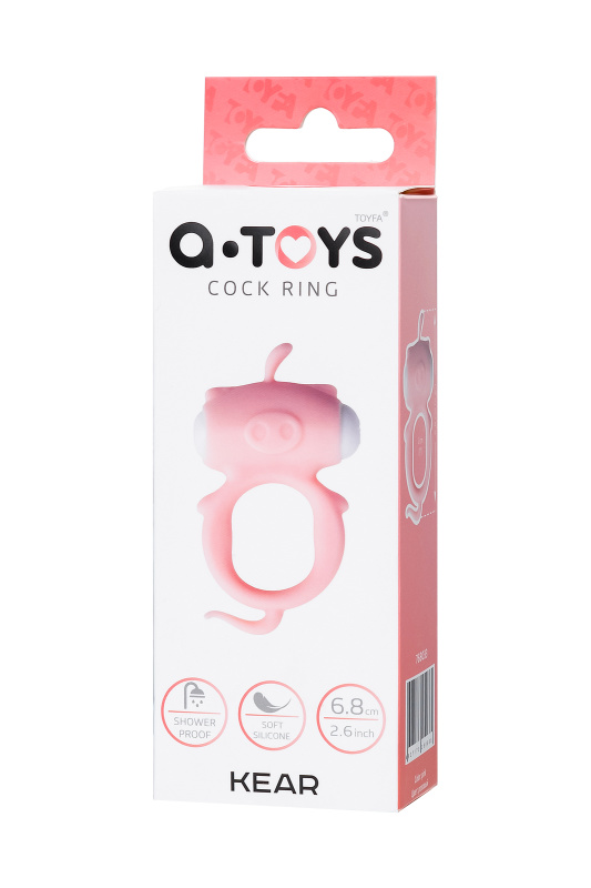 Фото A-toys by TOYFA Виброкольцо на пенис A-Toys by TOYFA Kear, силикон, розовое, Ø 2 см