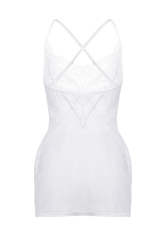 Изображение Erolanta Lingerie Комбинация Erolanta Lizaveta с бретелями крест-накрест, белый (50-52)