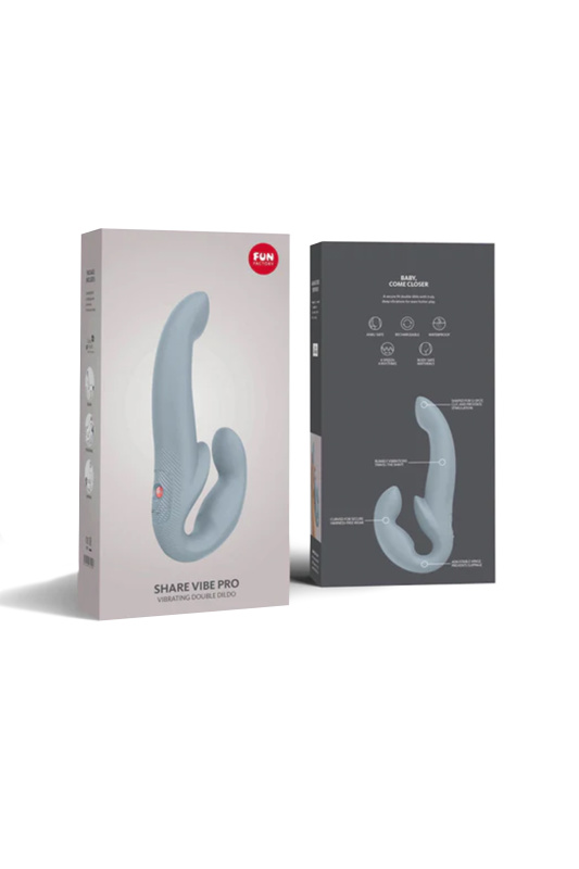 Fun Factory, Германия Анатомический безремневой страпон Fun Factory SHARE VIBE PRO , силикон, серый — купить в Минске Изображение Fun Factory, Германия Анатомический безремневой страпон Fun Factory SHARE VIBE PRO , силикон, серый