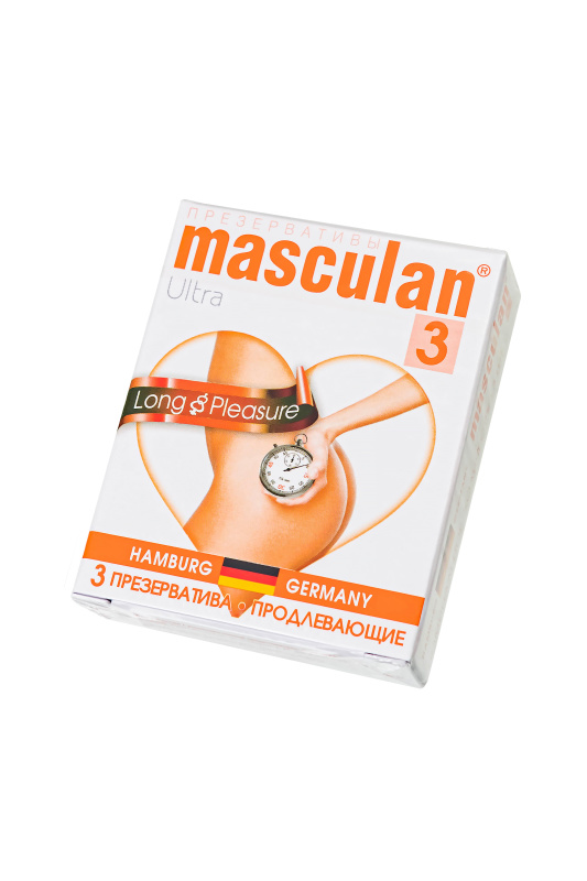 Фото Masculan Презервативы Masculan Ultra 3,  3 шт.  Продлевающие (Long Pleasure)