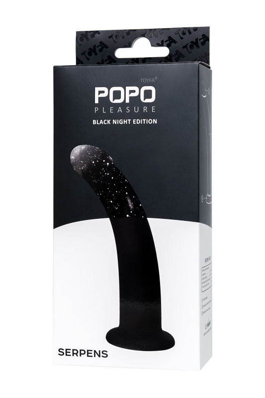 Фото POPO Pleasure by TOYFA Анальный фаллоимитатор POPO Pleasure by TOYFA Serpens с изгибом S, силикон, черный, 13 см