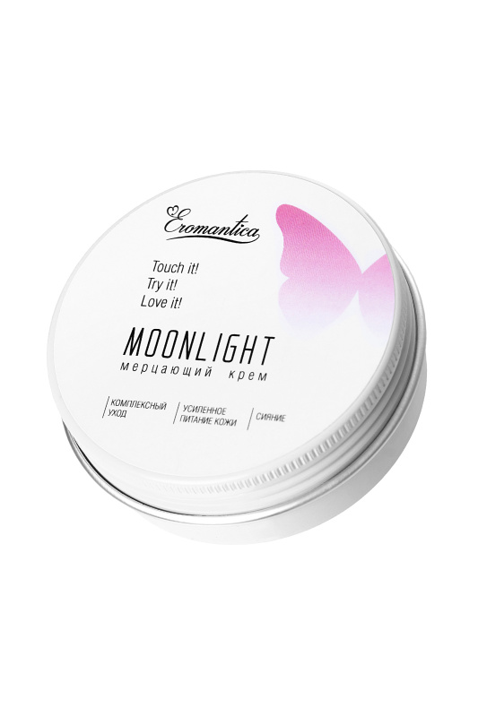 Изображение  Мерцающий крем с феромоном Eromantica «Moonlight» с ароматом клубники с шампанским (серебро), 60 мл