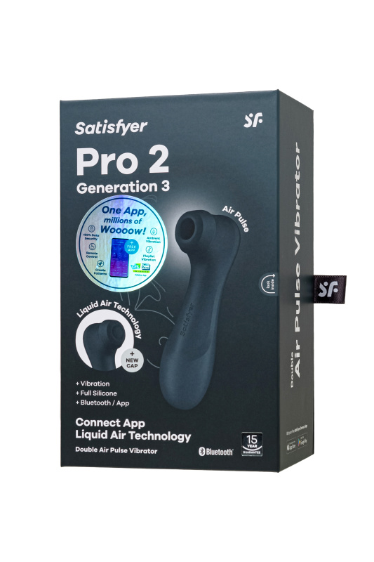 Satisfyer, Германия Вакуумный стимулятор клитора Satisfyer Pro 2 Generation 3, Connect App, чёрный, 16,4 см — купить в Минске Фото Satisfyer, Германия Вакуумный стимулятор клитора Satisfyer Pro 2 Generation 3, Connect App, чёрный, 16,4 см