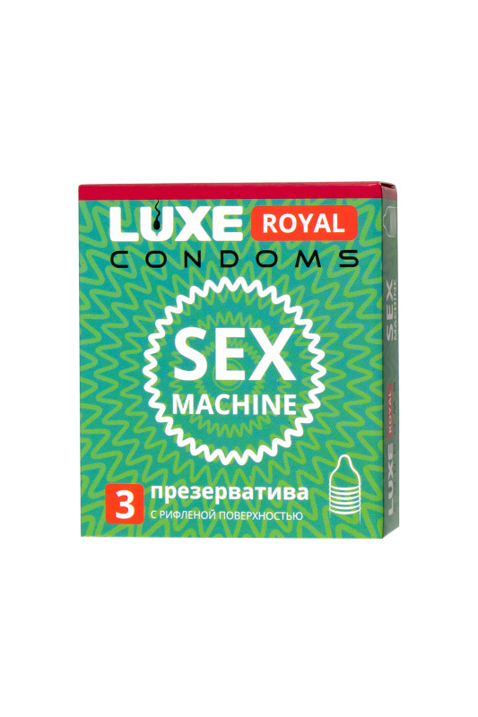 Фото Luxe Презервативы Luxe, royal, sex machine, 18 см, 5,2 см, 3 шт.