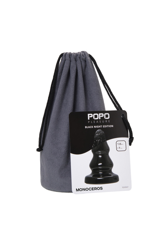 Фото  Анальная втулка POPO Pleasure by TOYFA Monoceros, PVC, черная, 15 см, Ø 7 см