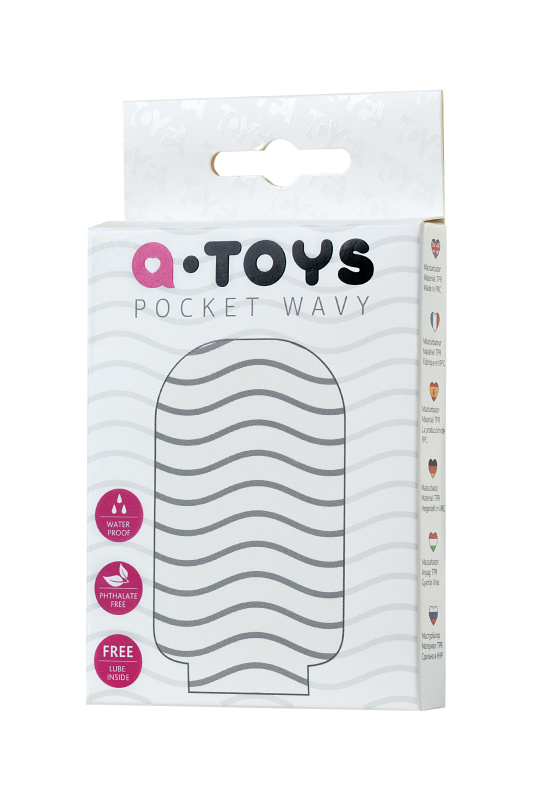 Фото A-toys by TOYFA Мастурбатор A-Toys by TOYFA Pocket Wavy, TPR, белый, 7,8 см