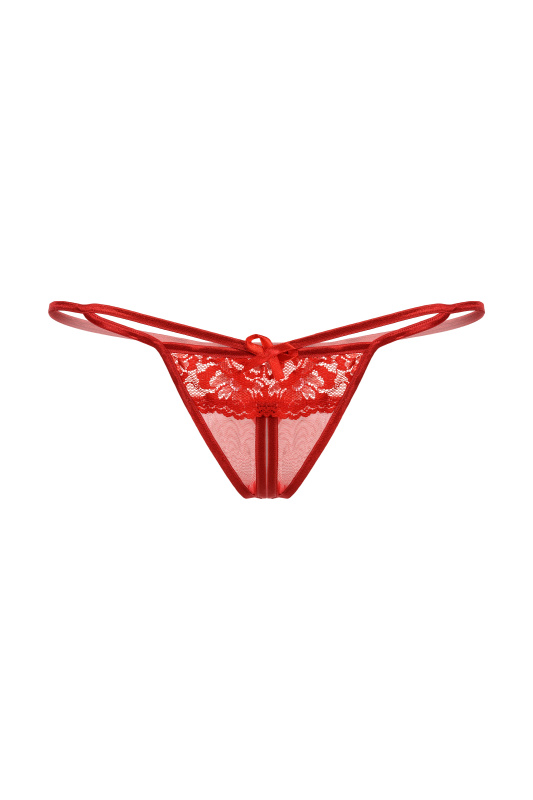 Фото SoftLine Collection, Польша Стринги открытые кружевные SoftLine Collection, красный, S/L