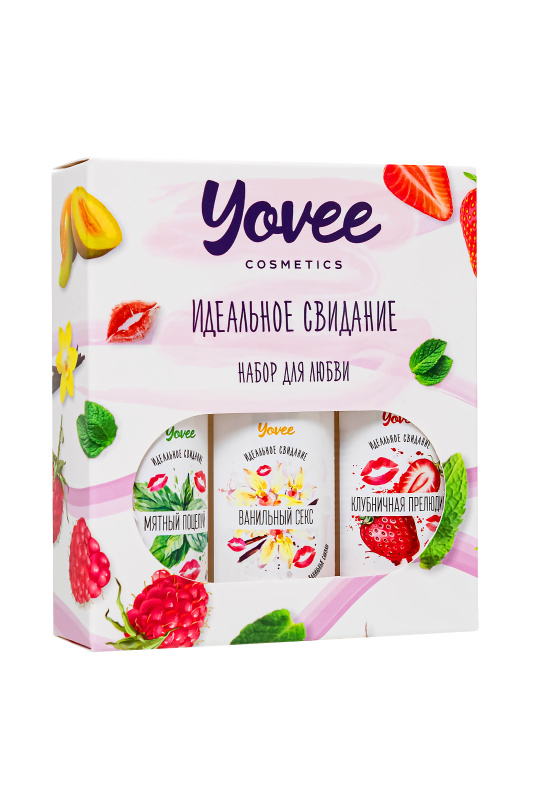 Изображение  Набор гелей-смазок Yovee для любви (721004+721006+721012), вкусовые (клубника+мята+ваниль), 3х50 мл