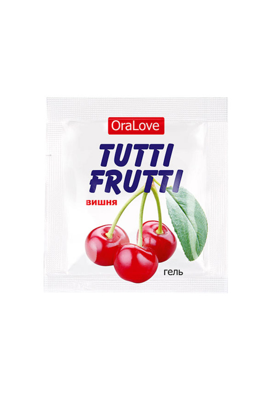 Изображение Биоритм, Россия Съедобная гель-смазка TUTTI-FRUTTI для орального секса со вкусом вишни, 4 гр по 20 шт в упаковке