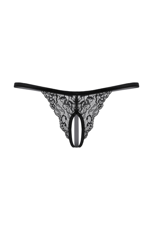 Изображение SoftLine Collection, Польша Стринги кружевные открытые SoftLine Collection, черный, S/L