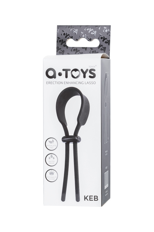 Фото A-toys by TOYFA Лассо на пенис A-Toys by TOYFA Keb, силикон, черный, 14 см