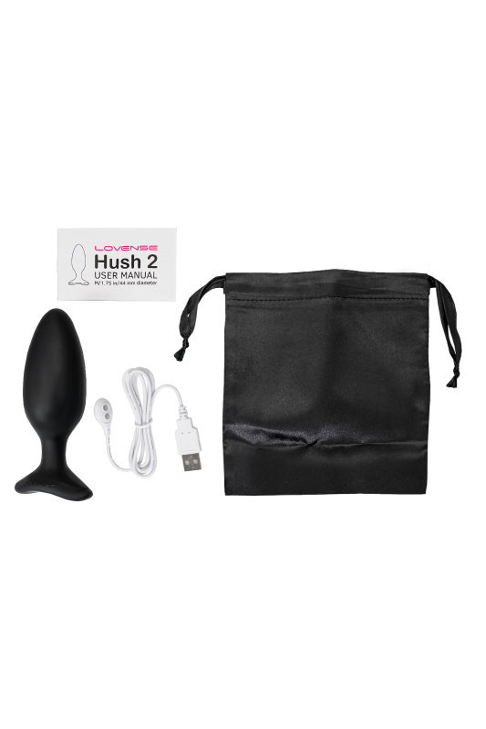 Фото Lovense, США Анальная втулка LOVENSE Hush 2 (M), силикон, черная, 13,5 см, Ø 4,4 см