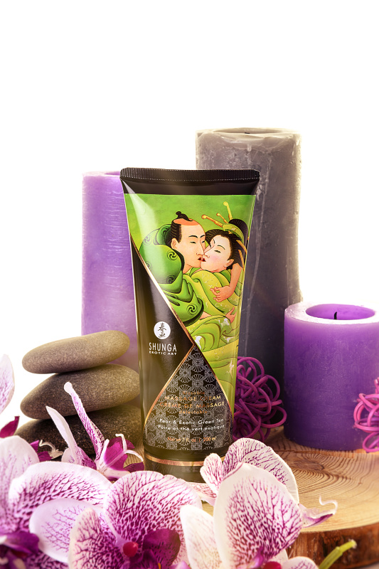 Изображение Shunga, Канада Массажный крем для тела Shunga «Груша и зеленый чай» (Pear&Exotic Green Tea), съедобный, 200мл