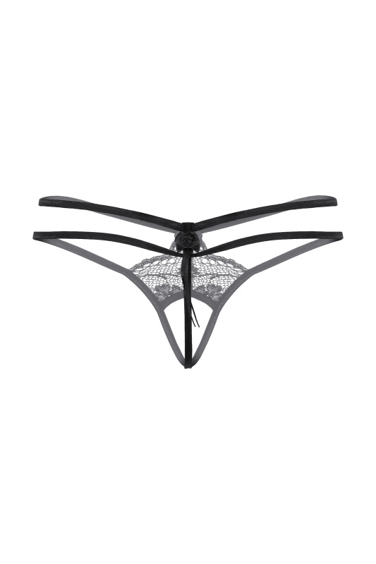 Изображение SoftLine Collection, Польша Стринги открытые с двойной резинкой SoftLine Collection, черный, S/L