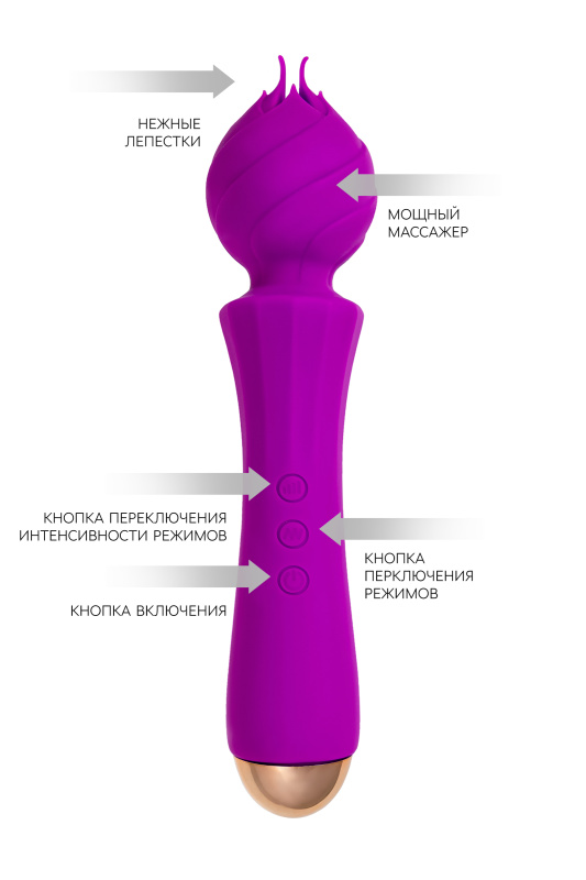 Изображение Flovetta by toyfa, Китай Вибратор Flovetta by Toyfa HYACINTH, силикон, фиолетовый, 21,5 см