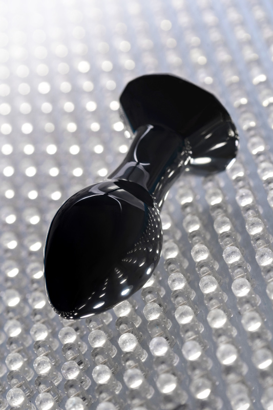 Фото Sexus Glass Анальная втулка Sexus Glass, стекло, черная, 8,5 см
