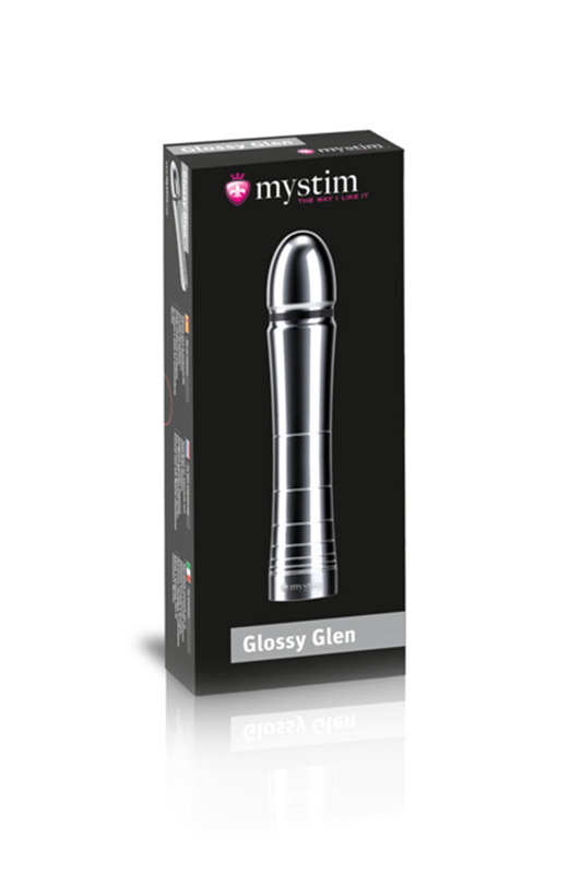 Фото Erolanta Glossy Фаллоимитатор Mystim Glossy Glen, электростимуляция, хирургическая сталь, серебряный, 14 см