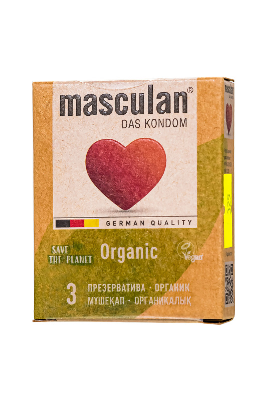 Фото Masculan Презервативы masculan ORGANIC № 3 утонченные, 18,5 см, 5.3 см, 3 шт.
