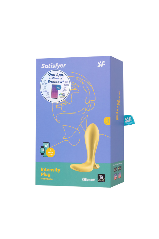 Изображение Satisfyer, Германия Анальный вибратор Satisfyer Intensity Plug Connect App, силикон, желтый, 9 см