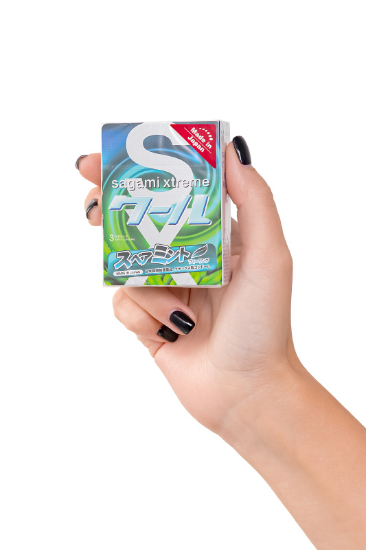 Sagami, Япония Презервативы Sagami, xtreme, Mint, латекс, 19 см, 5,2 см, 3 шт. — купить в Минске Изображение Sagami, Япония Презервативы Sagami, xtreme, Mint, латекс, 19 см, 5,2 см, 3 шт.