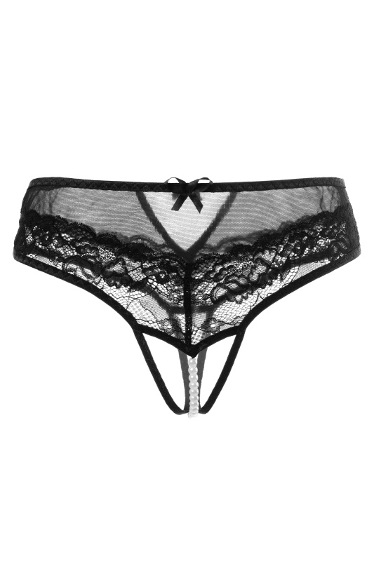 Erolanta Lingerie Эротические трусики с жемчужной нитью Erolanta Joan, черный (46-48) — купить в Минске Изображение Erolanta Lingerie Эротические трусики с жемчужной нитью Erolanta Joan, черный (46-48)