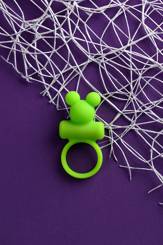Изображение A-toys by TOYFA Виброкольцо на пенис A-Toys by TOYFA Chio, силикон, зеленое, 8,1 см, Ø 3,1 см