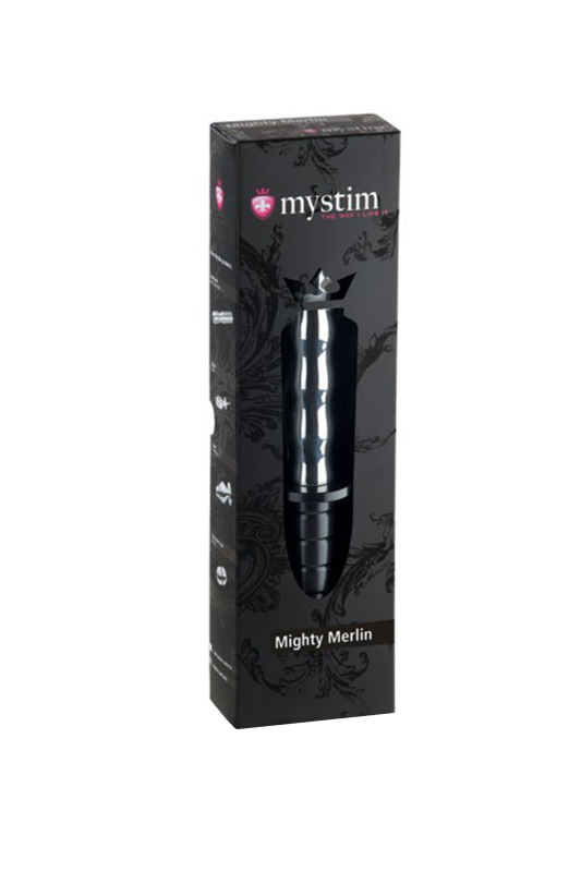 Изображение MYSTIM Электростимулятор фаллоимитатор Mystim Mighty Merlin, хирургическая сталь, серебряный, 28 см