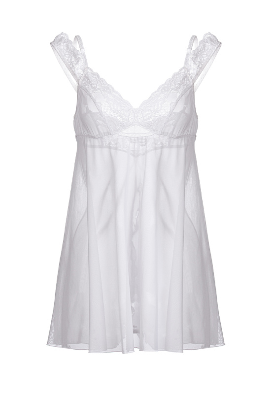 Фото Erolanta Lingerie Комбинация бэби-долл c разрезом сзади Erolanta Sofia, белый (54-56)