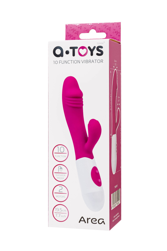 Фото A-toys by TOYFA Вибратор с клиторальным стимулятором TOYFA A-Toys  Area, Силикон, Розовый, 19,5 см