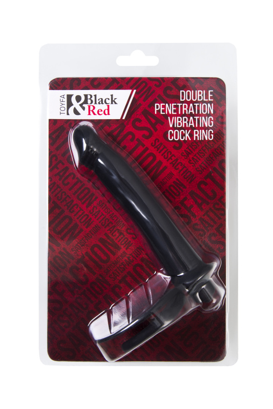 Фото Black & Red by TOYFA Насадка на пенис для двойного проникновения Black&Red by TOYFA, силикон, чёрный, 19 см