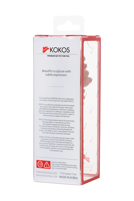 Изображение KOKOS Насадка реалистичная KOKOS EXTREME SLEEVE 10-M с дополнительной стимуляцией, TPE, телесная, 15.8 см