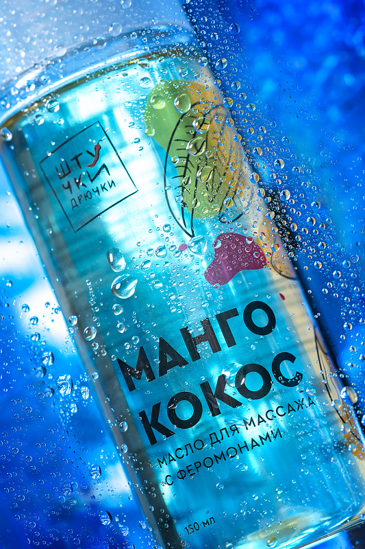 Изображение Штучки-дрючки, Россия Массажное масло с феромонами Штучки-дрючки «Манго и кокос», 150 мл
